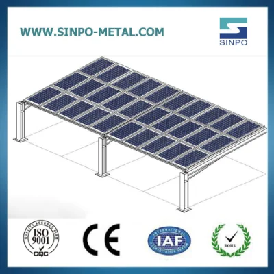 Estrutura de Carport Solar de Duas Filas Preço Razoável Sistema de Energia de Carport Solar de Pólo Único