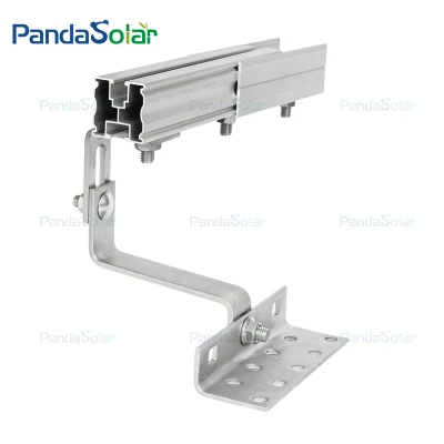 Sistema de montagem em telhado de cerâmica com gancho solar ajustável em aço inoxidável